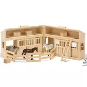 DREWNIANA STAJNIA z konikami