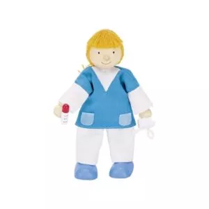 PIELĘGNIARKA drewniana laleczka elastyczna