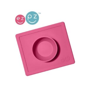 RÓŻOWA miseczka z podkładką 2w1 Happy Bowl