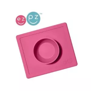 RÓŻOWA miseczka z podkładką 2w1 Happy Bowl