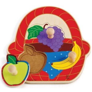 OWOCE drewniana układanka z uchwytami