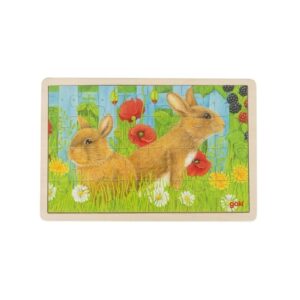 ZAJĄCZKI drewniane puzzle 24 el.