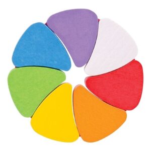 TĘCZOWY KWIATEK drewniany chwytak