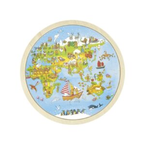 MAPA ŚWIATA dwustronne puzzle 57 el. Peggy Diggledey