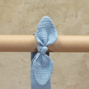 Opaska na głowę dla dziecka muślinowa | 3-9 mc | baby blue
