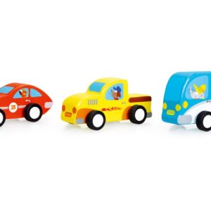 Scratch, 3 Drewniane Samochody Pull