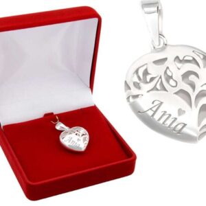 Wisiorek Duże Serce Srebro 925 Grawer