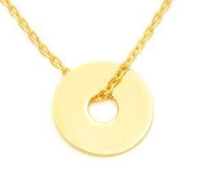 Srebrny Naszyjnik pr. 925 kółko złocony z zawieszką 41-44,5 cm z Grawerem