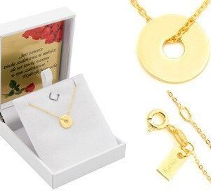 Srebrny Naszyjnik pr. 925 kółko złocony z zawieszką 41-44,5 cm z Grawerem
