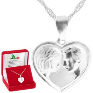 Wisiorek Serce "Zakochani" Srebro 925 Dedykacja