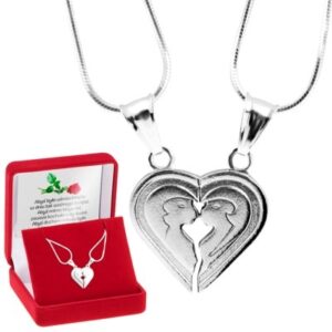 Wisiorek Serce łamane "Pocałunek" Srebro 925 Dedykacja