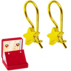 Kolczyki srebro pozłacane 925 gwiazdki Dedykacja