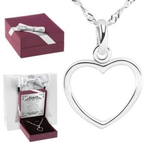 Naszyjnik Serce Srebro 925 Dedykacja