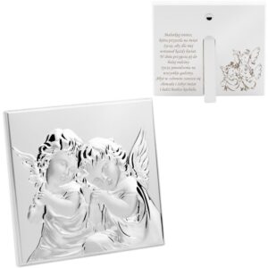 Obrazek z dwoma aniołkami Pamiątka na Chrzest Św. Grawer