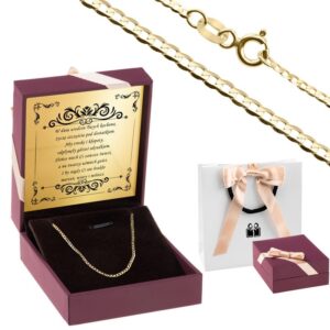 Łańcuszek złoty pr. 585 typu pancerka 45 cm Dedykacja