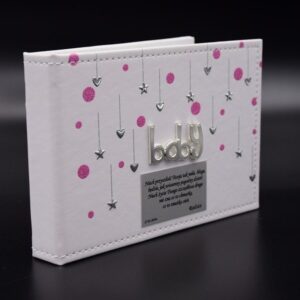 Album baby niebieski pamiątka chrzest roczek Dedykacja