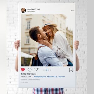 Obraz na płótnie ze zdjęciem / Prezent na walentynki / Instagram / 40x60 cm