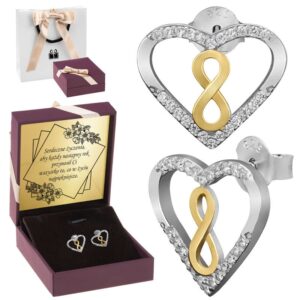 Srebrne kolczyki w kształcie serca / pr. 925 / Dedykacja / Prezent dla żony