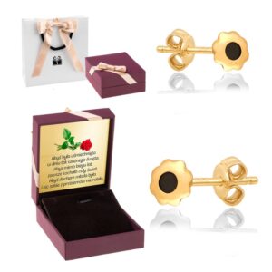 Złote Kolczyki / pr. 585 / Kolczyki z dedykacją / Delikatne kolczyki / Prezent dla Żony / Eleganckie kolczyki