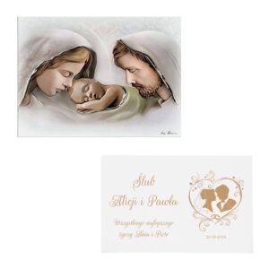 Obrazek /Św. Rodzina/Ręcznie Malowany /Prezent na Ślub /Rocznica /Grawer/10 cmx 15 cm