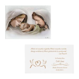 Obrazek /Św. Rodzina /Ręcznie Malowany/Pamiątka Ślubu/Rocznicy/ Grawer/ 25x17