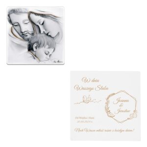 Obrazek /Św. Rodzina / Ręcznie Malowany/ Prezent na Ślub/ Grawer/12cmx12cm