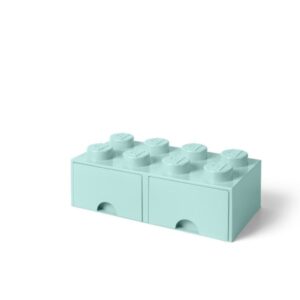 LEGO 40061742 Pojemnik na klocki z szufladami 4x2 turkusowy