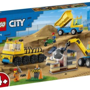 LEGO 60391 City Ciężarówki i dźwig z kulą wyburzeniową