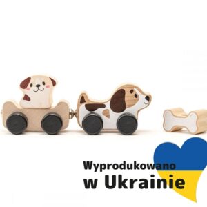 Cubika, Drewniany pociąg z magnesami Mądry piesek