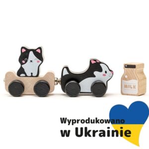 Cubika, Drewniany pociąg z magnesami Mądry kotek