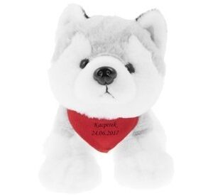 Pies pluszowy Husky Walentynki Urodziny Roczek Twój Nadruk