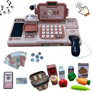 Inteligentna Elektroniczna Kasa Fiskalna dla Dzieci 888J z Dźwiękiem i Skanerem - Edukacyjna Zabawka 3+