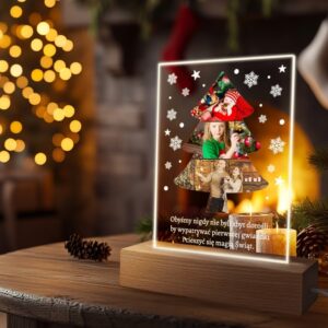 Podświetlana ramka LED z drewna i szkła akrylowego – idealny prezent na Święta Bożego Narodzenia