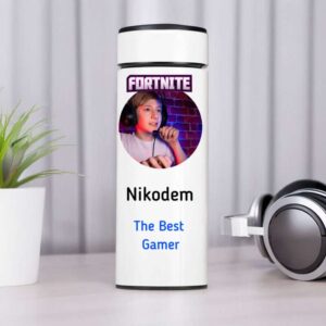 Kubek termiczny z wyświetlaczem LED i personalizowanym nadrukiem UV – idealny prezent dla gracza/ Fortnite