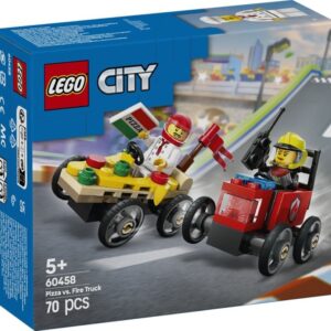 LEGO 60458 City Zestaw wyścigówek: pizza kontra wóz strażacki