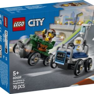 LEGO 60459 City Zestaw wyścigówek: samolot kontra łóżko szpitalne