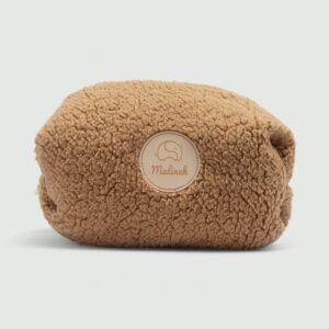 Kosmetyczka miękka baranek | pluszowa teddy sherpa | prostokątna 19x14x14 | mokka