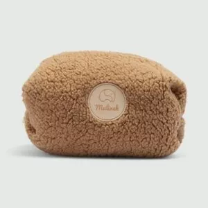 Kosmetyczka miękka baranek | pluszowa teddy sherpa | prostokątna 19x14x14 | mokka