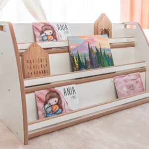 Biblioteczka Montessori / Regał półka organizer na książki dla dzieci L GUGI do pokoju dziecięcego