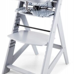 Krzesełko do karmienia drewniane Moby-System WOODY - kolor szary