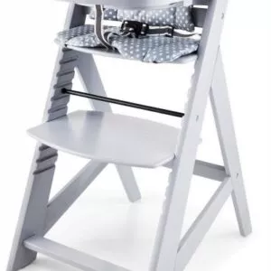 Krzesełko do karmienia drewniane Moby-System WOODY - kolor szary