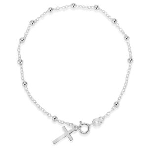Bransoletka z różańcem (10 różańca) / srebro 925 / dla dziecka / dla kobiety