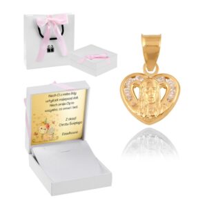 Złoty Krzyżyk / pr. 585 / Dedykacja / Pudełeczko + torebka / Prezent na Chrzest Komunię dla dziewczynki