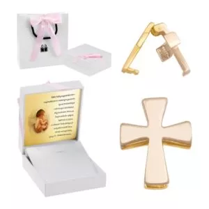 Krzyżyk ze złota / pr. 585 / Krzyżyk dla Dziewczynki / Pamiątka Chrztu / Prezent na Komunię dla Dziewczynki / Złoto