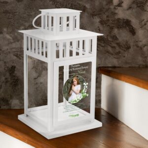 Biały lampion z nadrukiem – Pamiątka Pierwszej Komunii Świętej