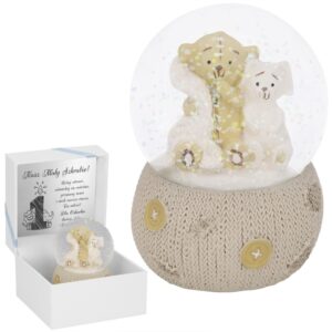 Miś w kuli śnieżnej / Prezent na chrzest / Personalizacja / Prezent na roczek dla chłopca