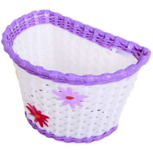Koszyk plastikowy biało-fioletowy z kwiatkiem BSO1-10 - Oficjalny Sklep Romet