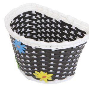 Koszyk plastikowy biało-czarny z kwiatkiem BSO1-9 - Oficjalny Sklep Romet