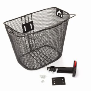 Koszyk na wspornik kier. HB-286 metalowy/metalowy klip-wysięg/ 35x25x26 czarny - Oficjalny Sklep Romet