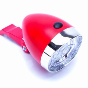 Lampa przód bateryjna 3-LED RETRO czerwona z włącz. 3xAAA z uchwytem OEM - Oficjalny Sklep Romet